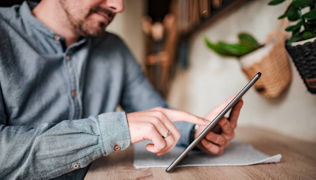 Person on tablet